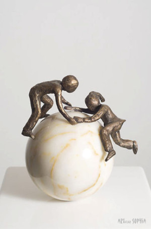 Bronze sculpture Children on Globe