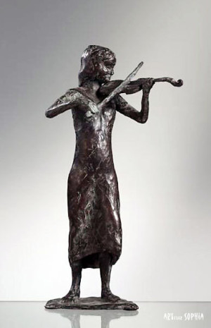 Bronze sculpture ” Female Violinist”